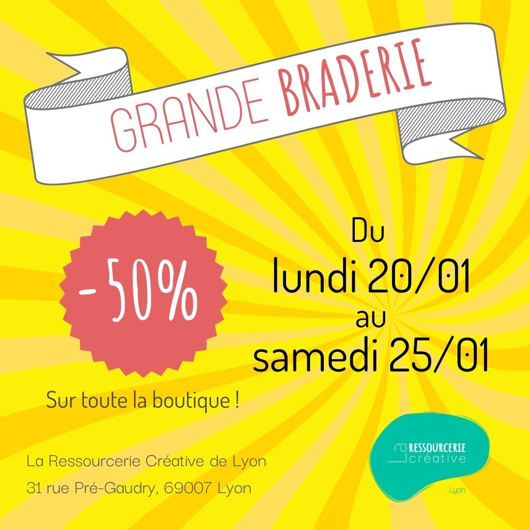 Grande braderie : -50% sur notre boutique de seconde main