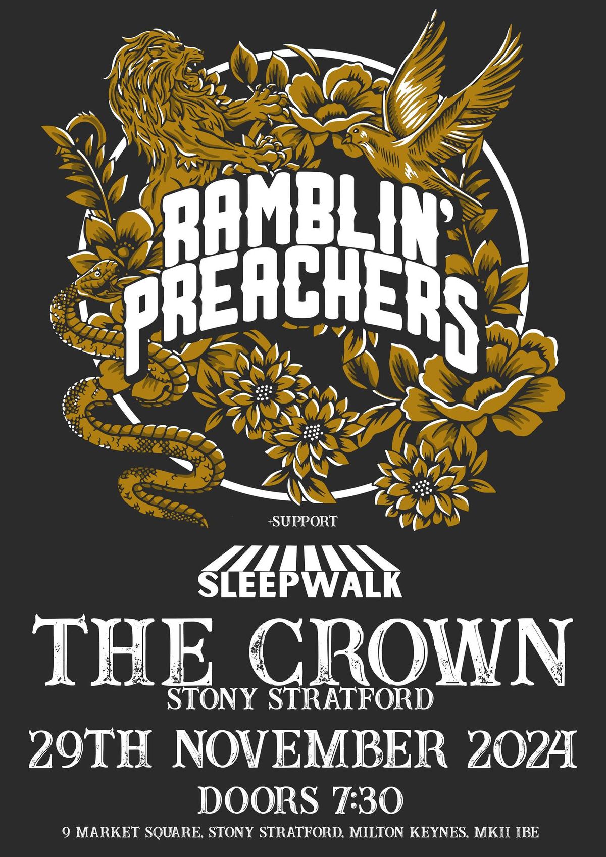 Ramblin\u2019 Preachers + support Sleepwalk live at The Crown Stony Stratford