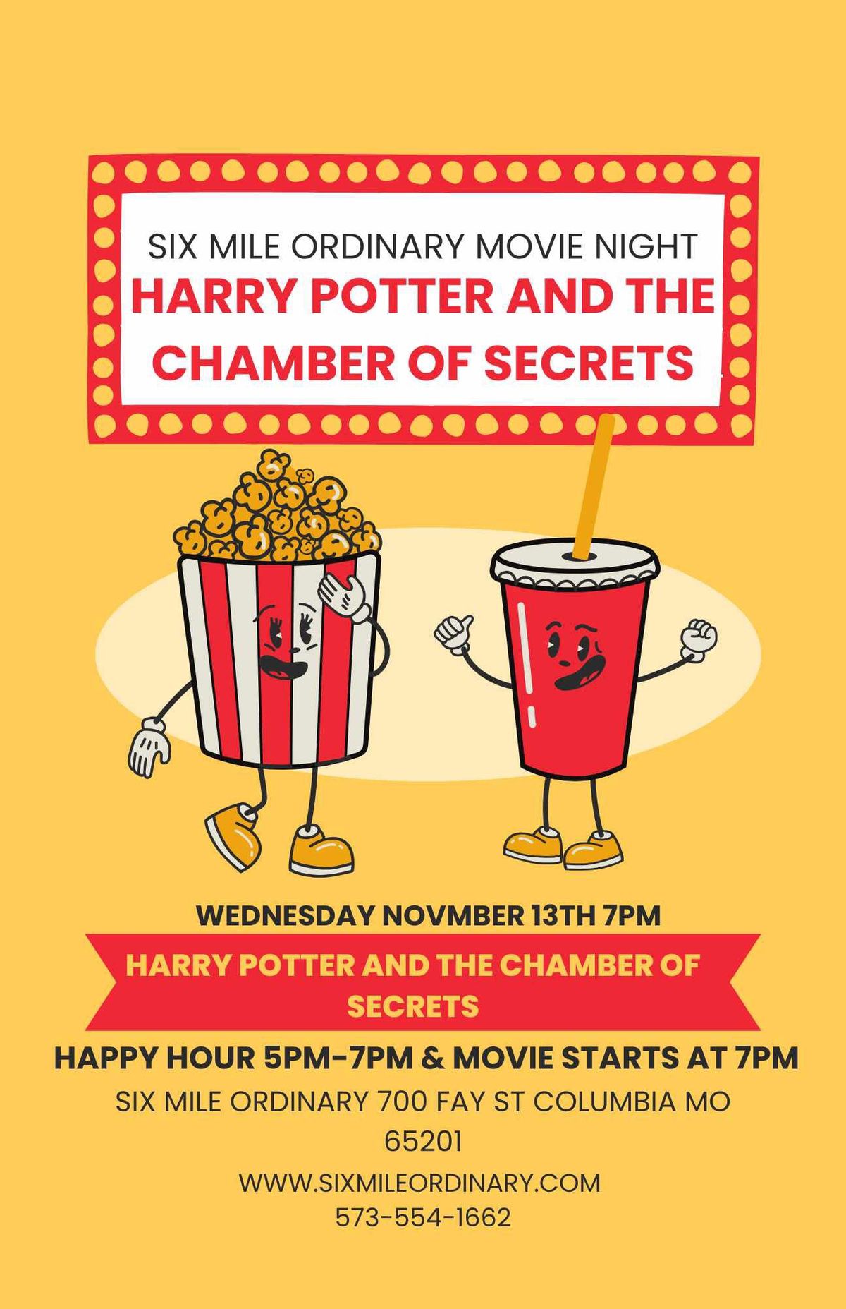 \u201cHarry Potter And The Chamber Of Secrets\u201d Presented At Six Mile Ordinary Tasting Room 