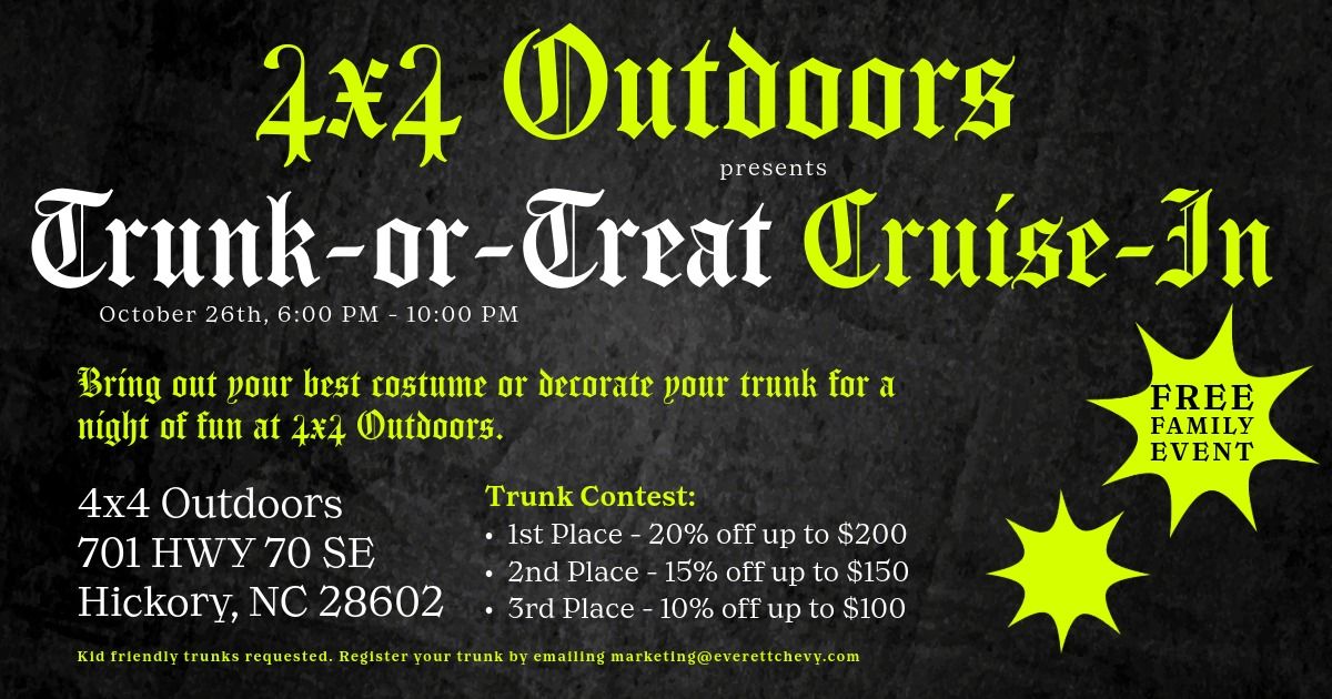 Trunk-or-Treat Cruise-In at 4x4 Outdoors