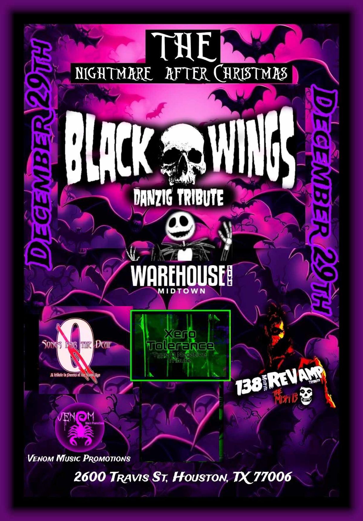 BLACKWINGS, XERO TOLERANCE, 138 REVAMP at Warehouse Live Midtown Sunday December 29