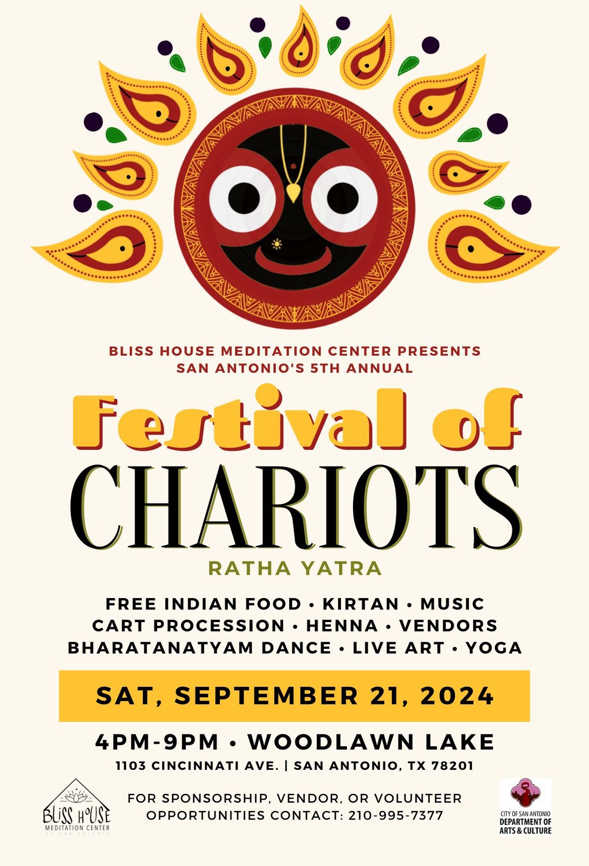 San Antonio's 5th Annual Festival of Chariots (Ratha Yatra) September 21st 2024