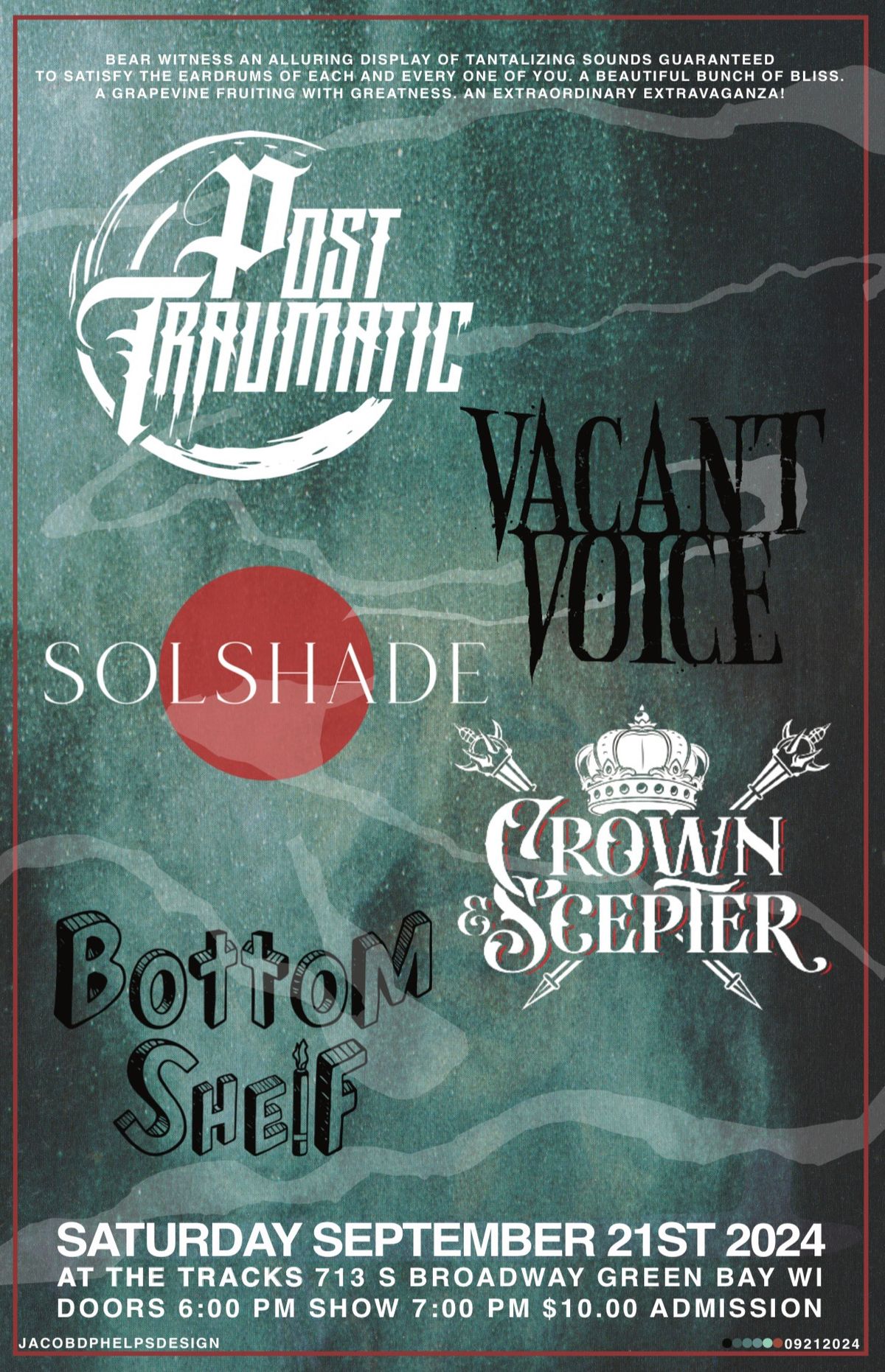 Post Traumatic, Vacant Voice, Solshade, Crown & Scepter, Bottom Shelf | At The Tracks