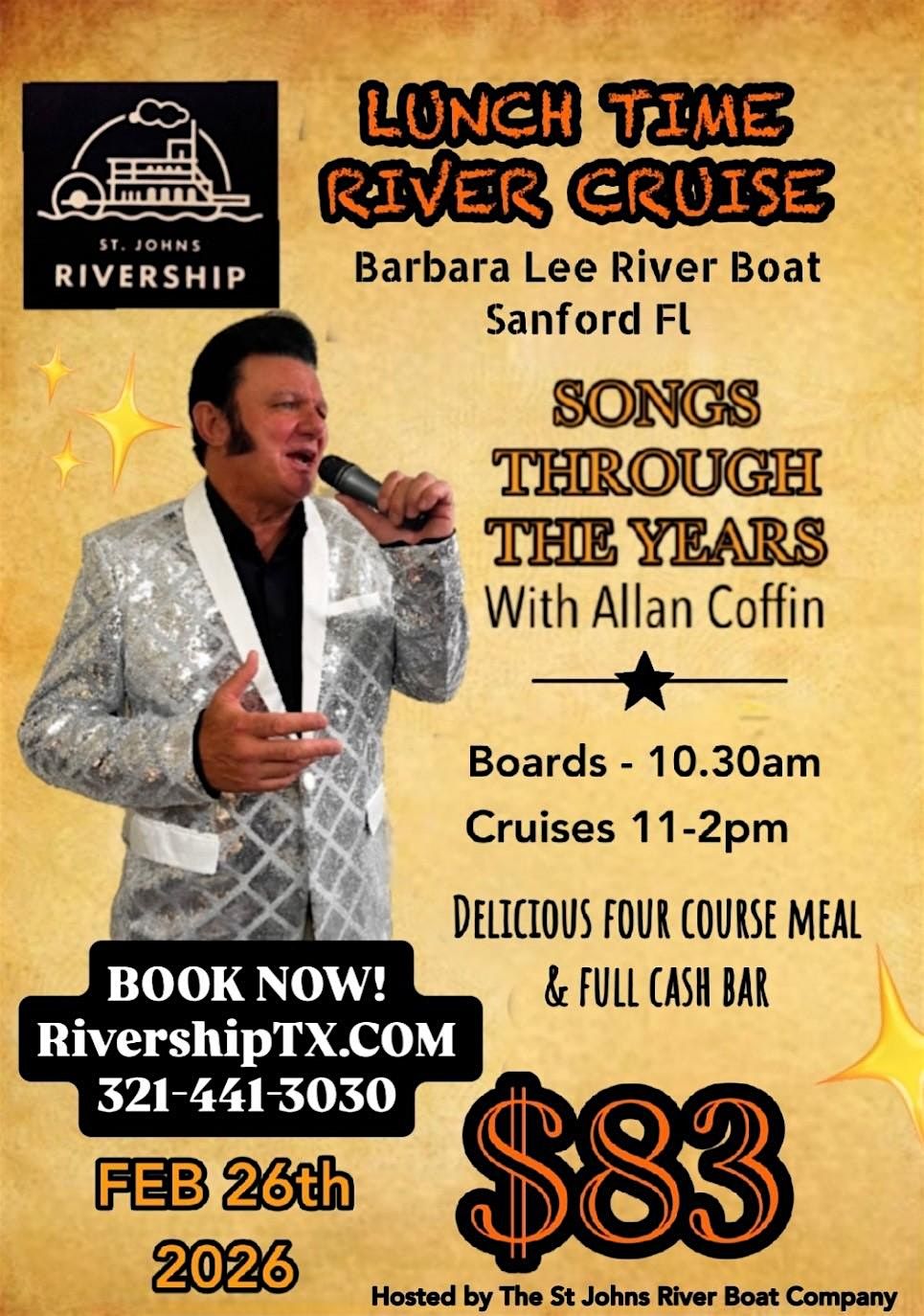 Songs Through the Years Lunch Cruise Aboard the Barbara-Lee!