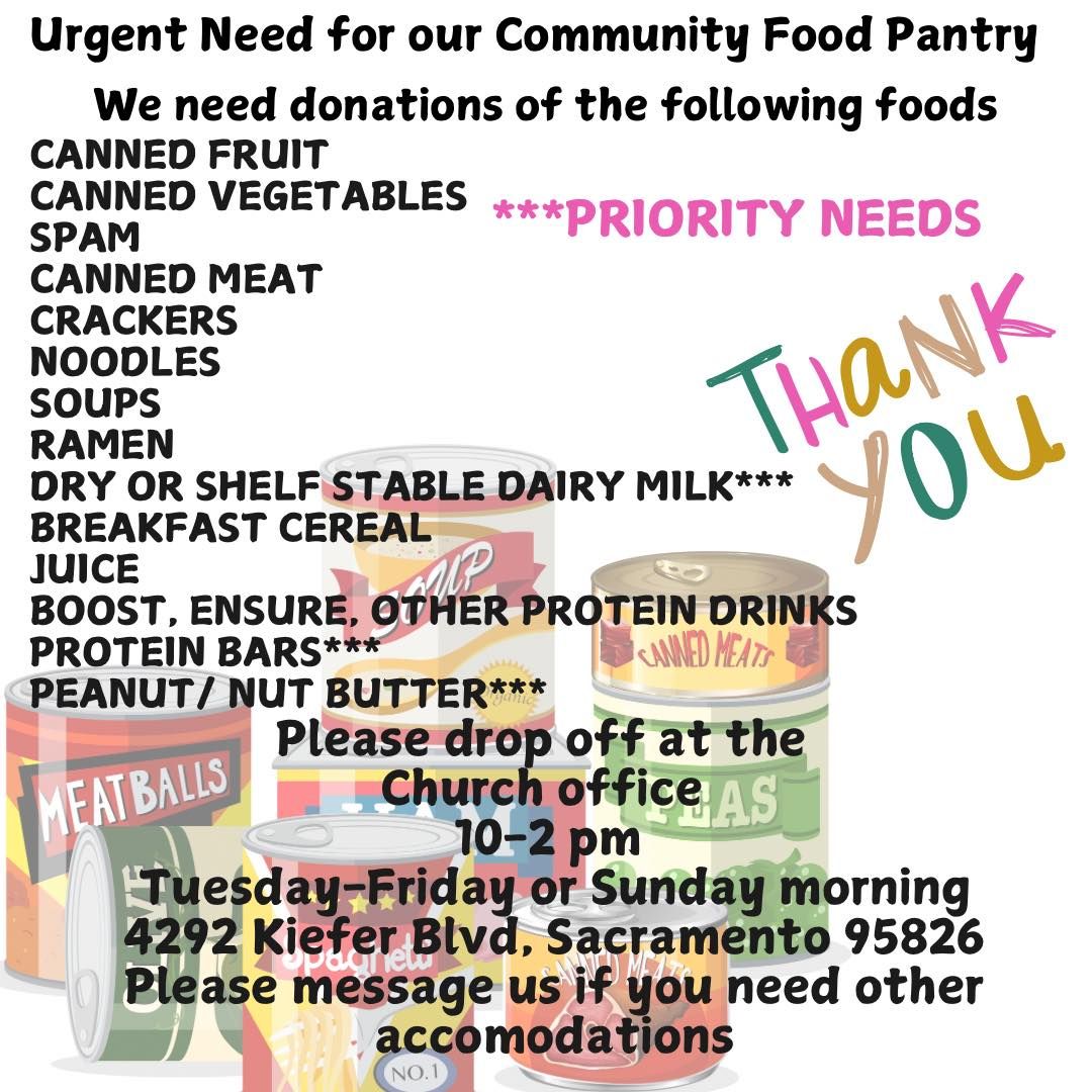 Emergency Food Pantry Donations Needed