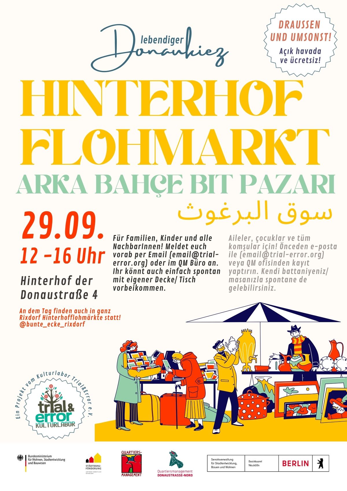 Hinterhofflohmarkt im Donaukiez