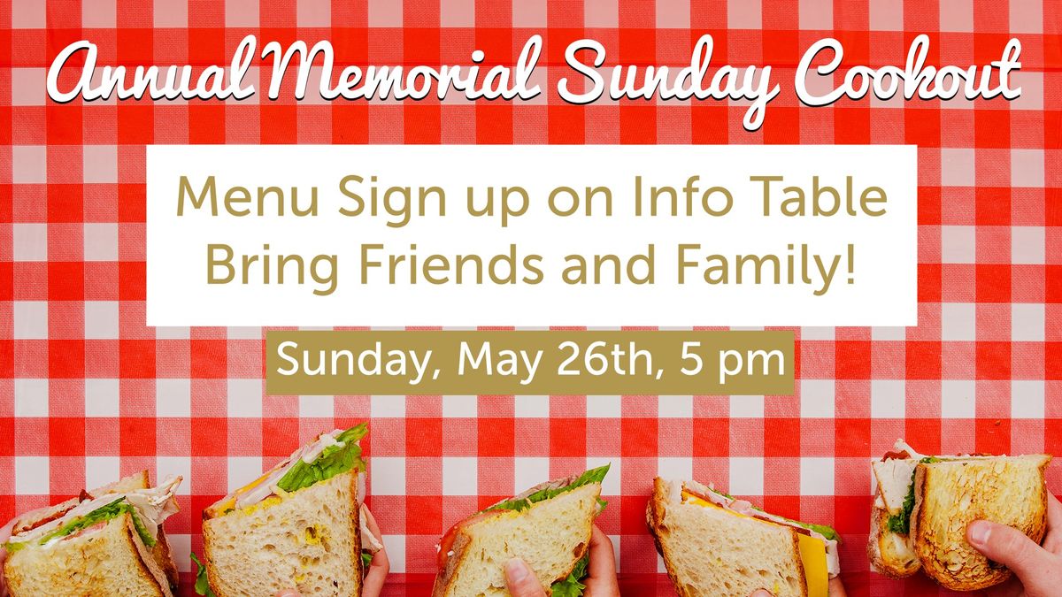 Annual Memorial Sunday Cookout