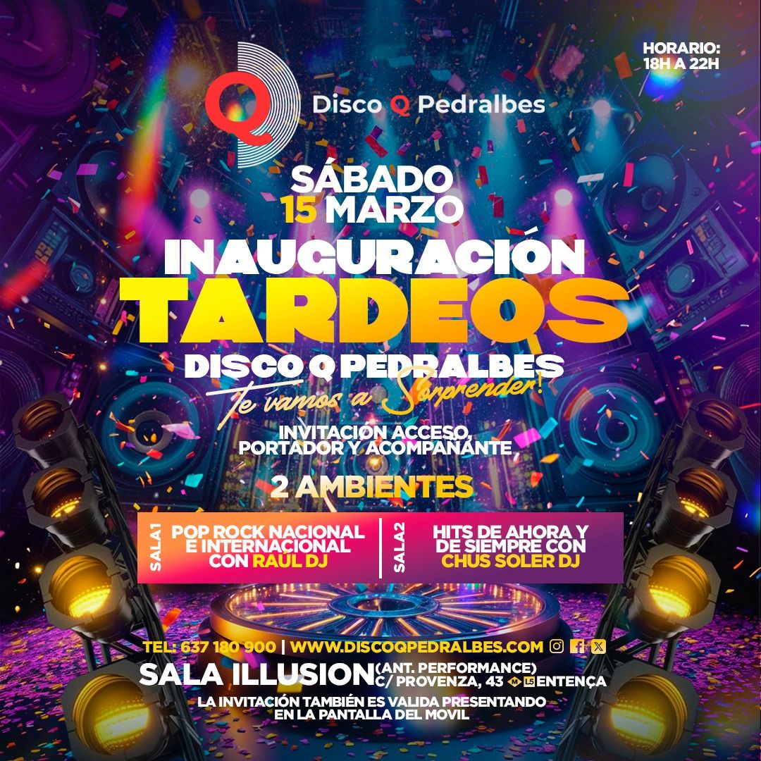 TARDEOS BY DISCO Q PEDRALBES EN SALA PERFORMANCE BCN