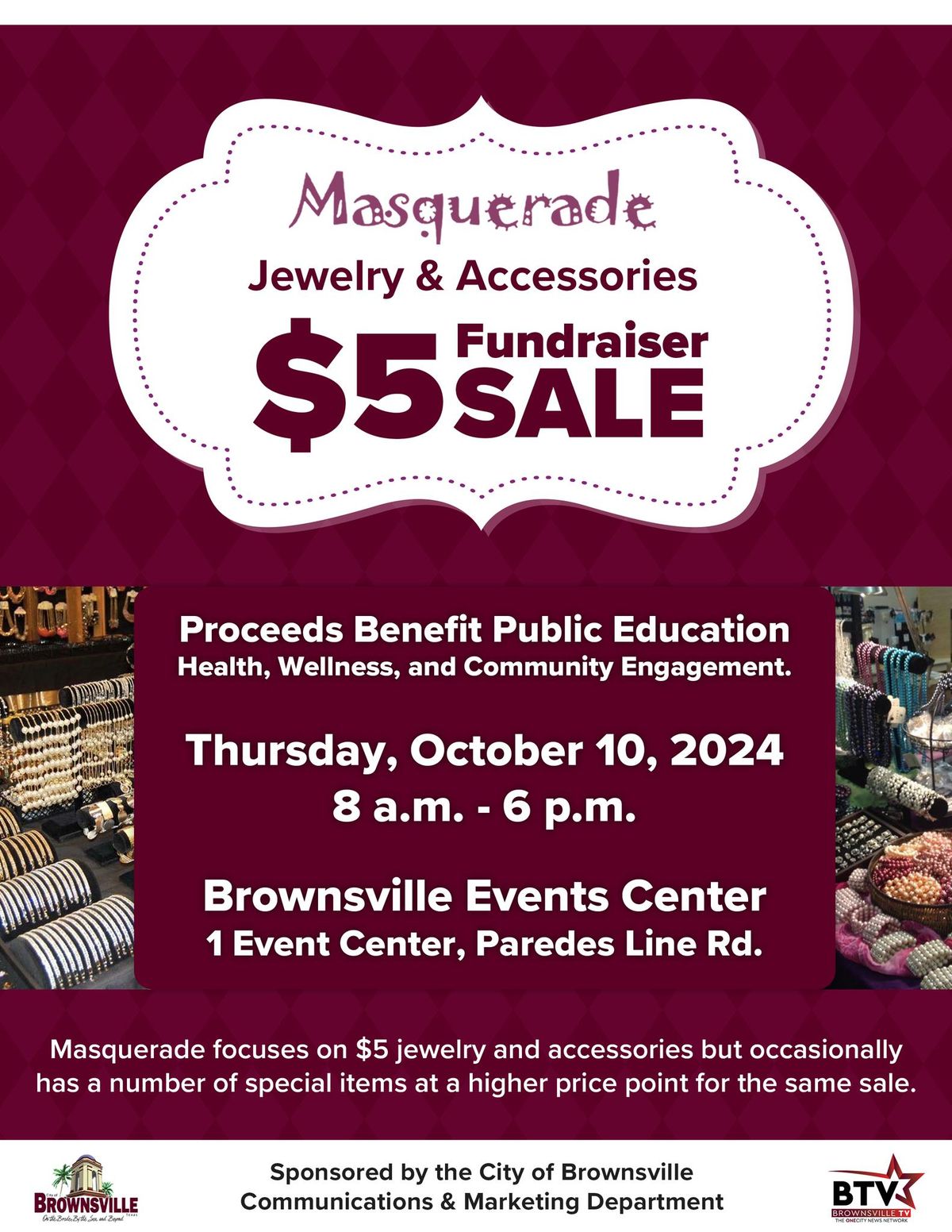 Masquerade $5 Jewelry and Accessories Fundraiser Sale