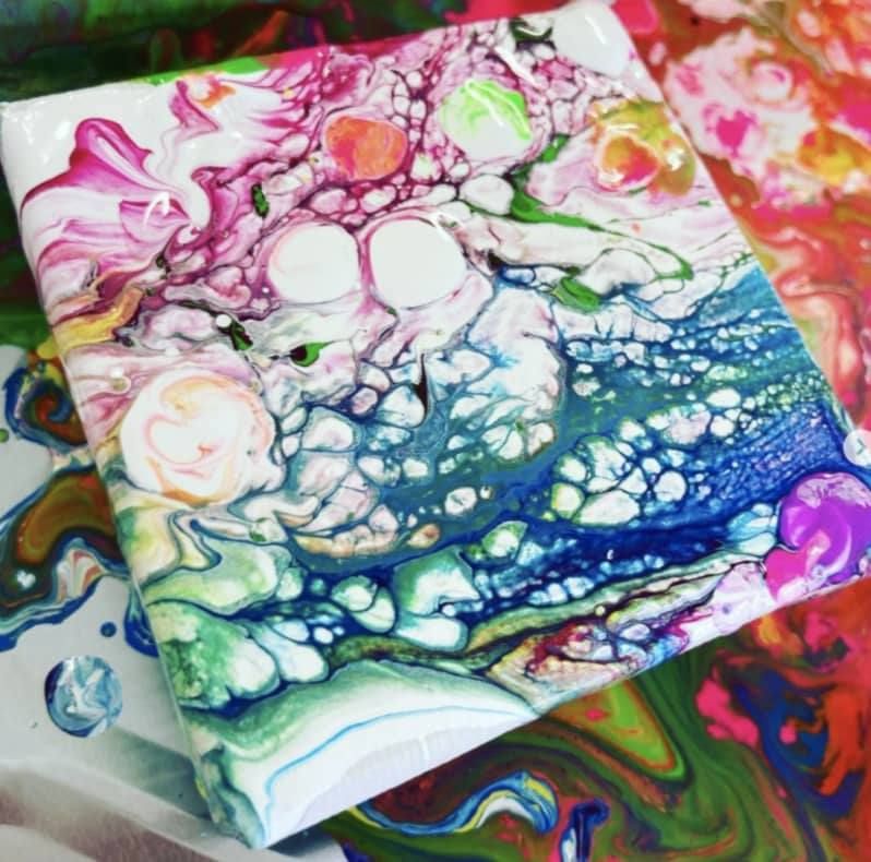 Acrylic Pouring Workshop (PLEASE CHECK INFO FOR WHAT TO BRING), 8-14 yrs, Wed 26th Jun, 10am-12pm