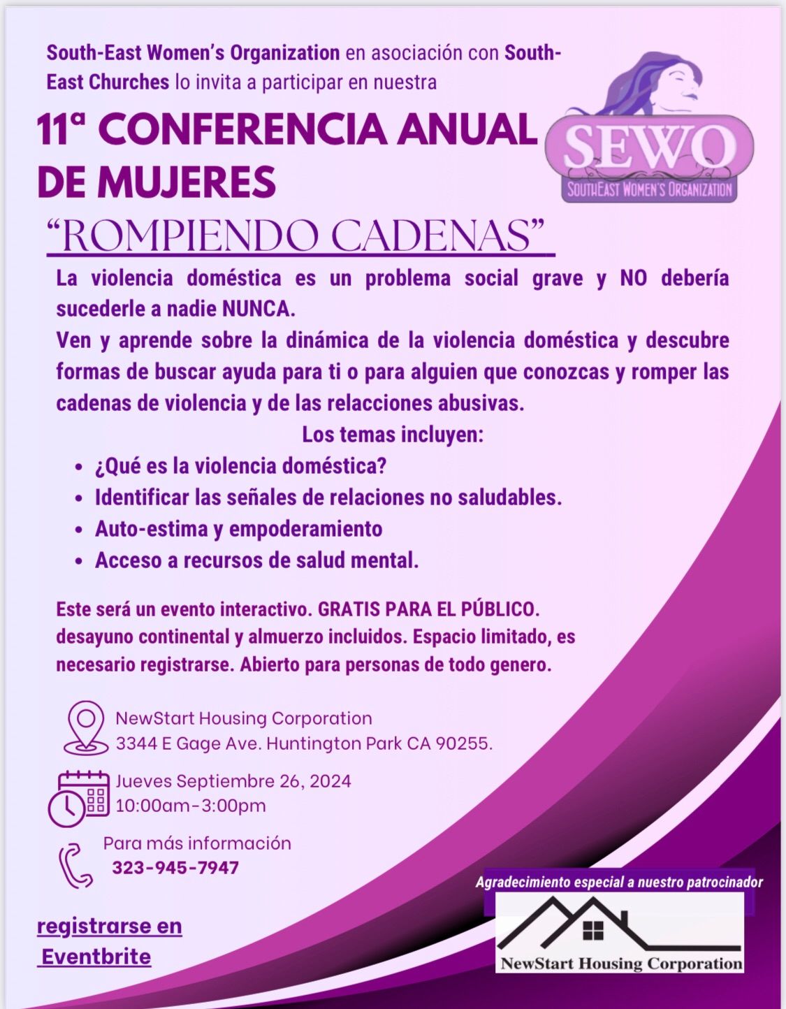 Conferencia de Mujeres  \u201cROMPIENDO CADENAS\u201d