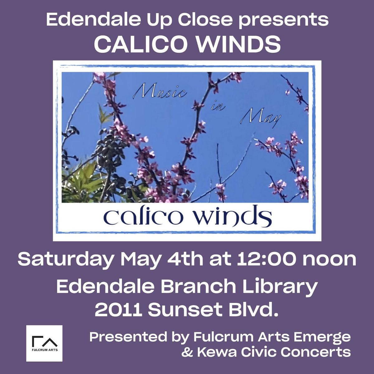 Calico Winds: Woodwind Quintets\/Jeremy Gilien Quintet premiere! Edendale Up Close Concerts