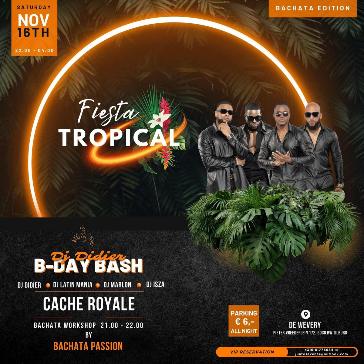 Fiesta Tropical Tilburg vs Cache Royale Full Band | Sat. 16 Nov \ud83c\udf34