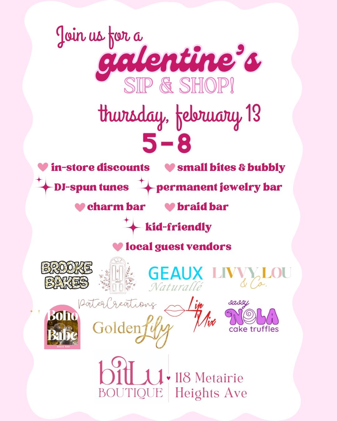 Galentine\u2019s Sip and Shop