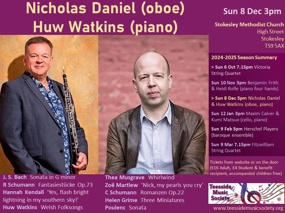 Nicholas Daniel (oboe) and Huw Watkins (piano)