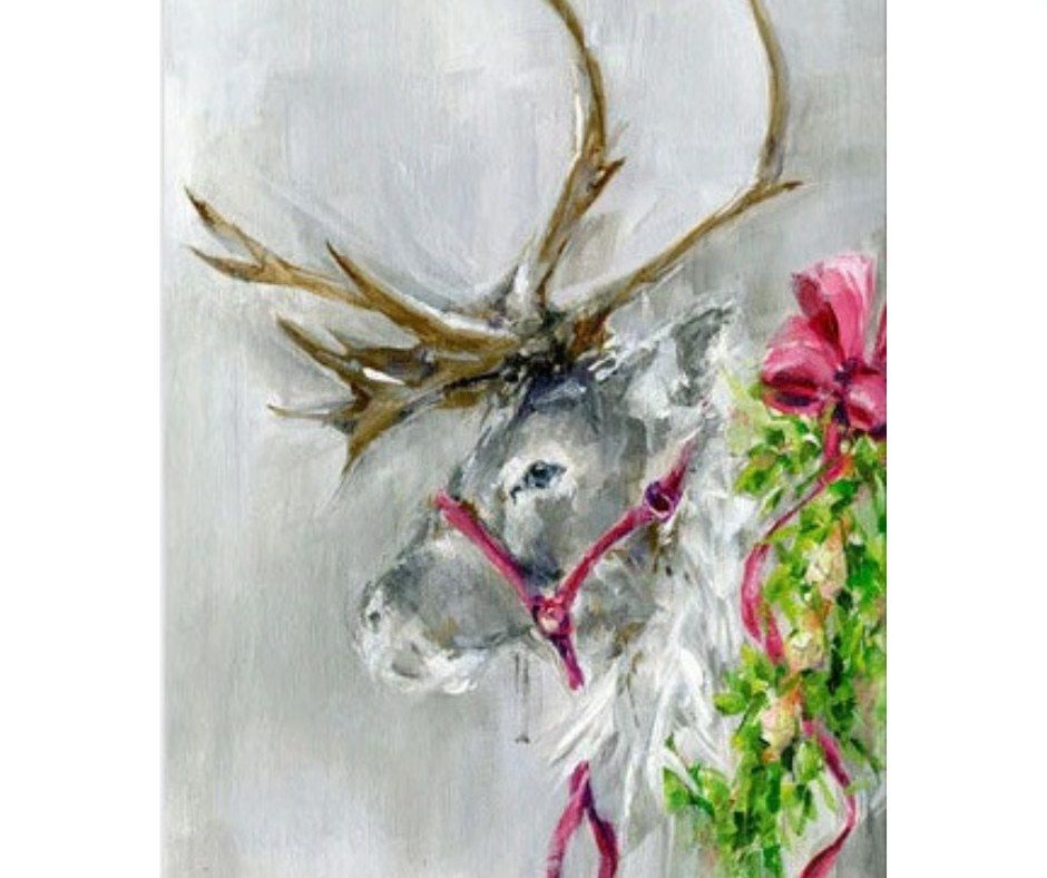 Adult Art Workshops - Reindeer Canvas Painting