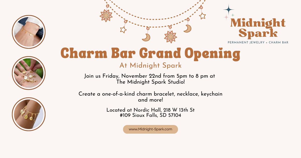 Charm Bar Grand Opening at Midnight Spark Permanent Jewelry!