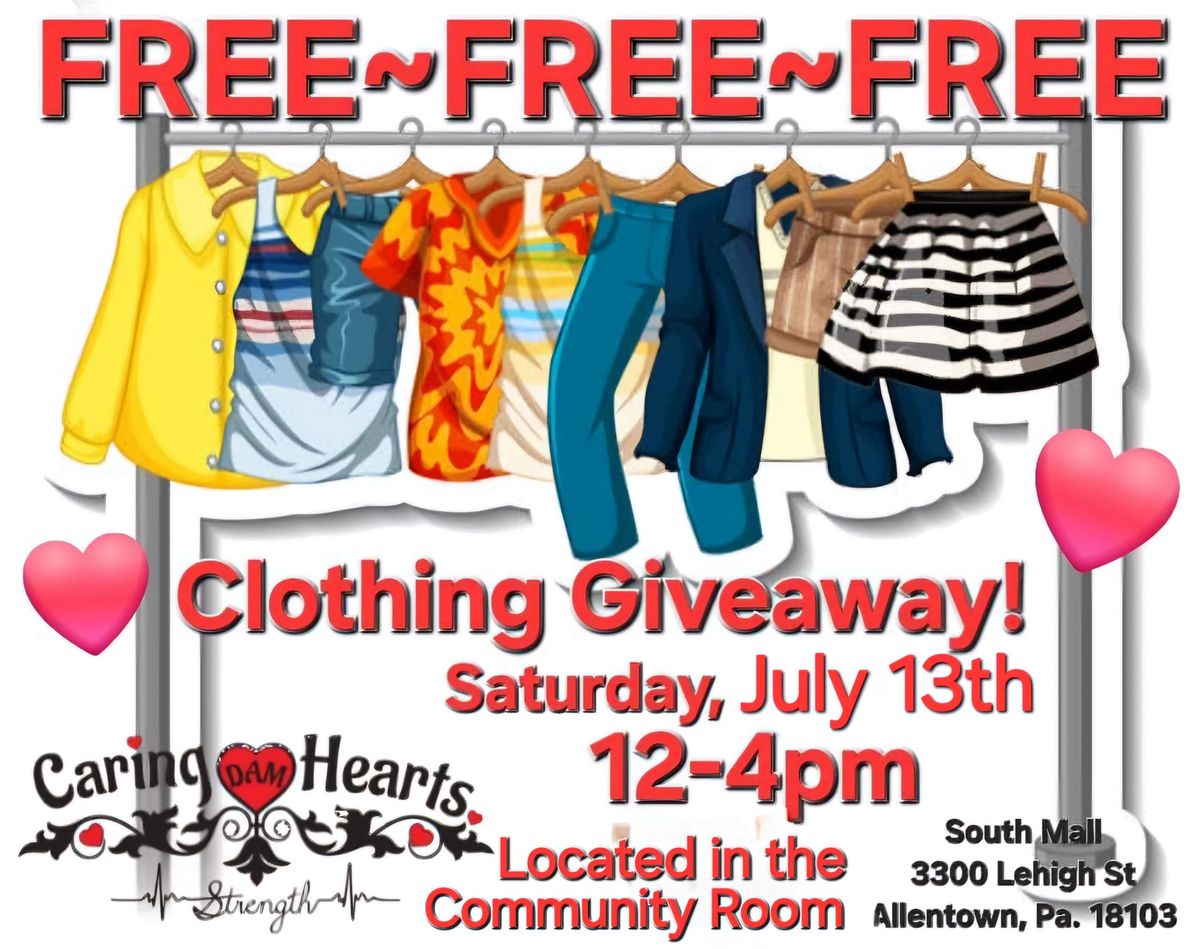 FREE FREE FREE CLOTHING GIVEAWAY AND OTHER MISC. ITEMS