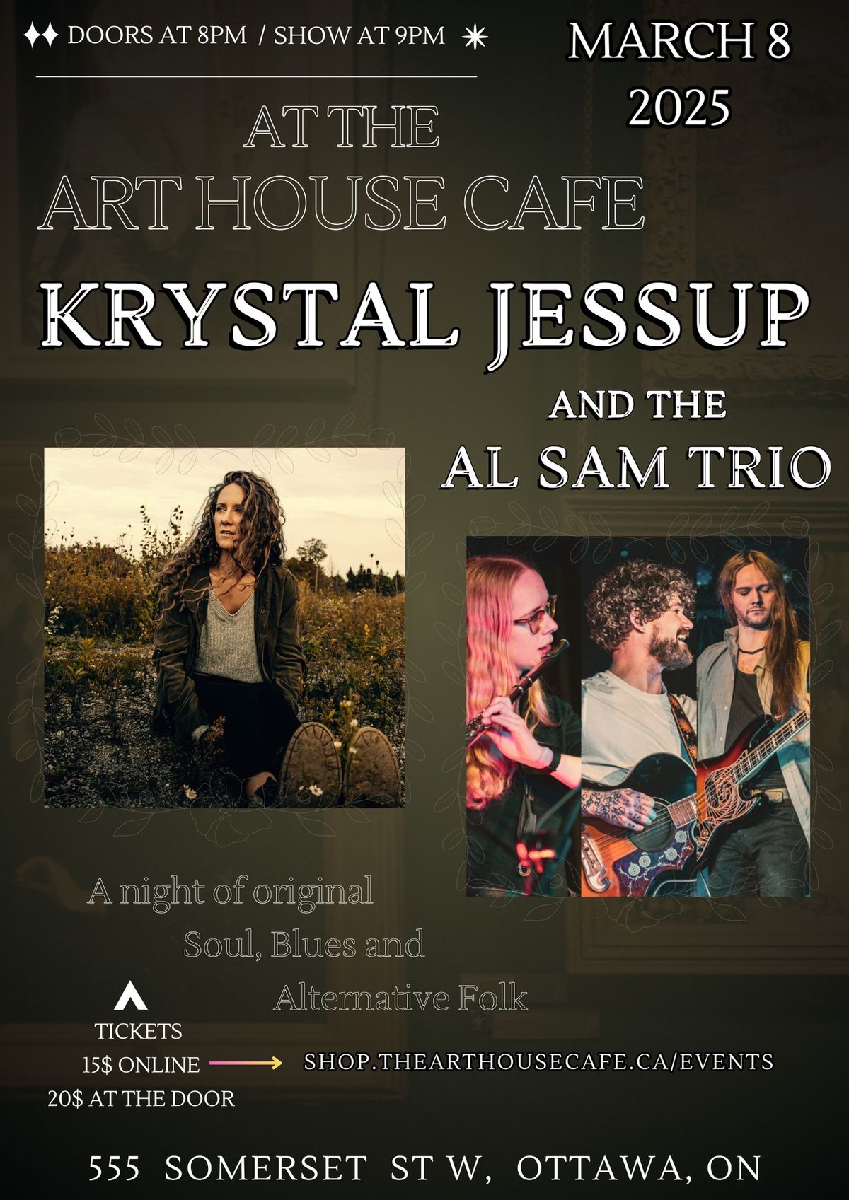  March 8 at the Art House: Krystal Jessup and the Al Sam Trio