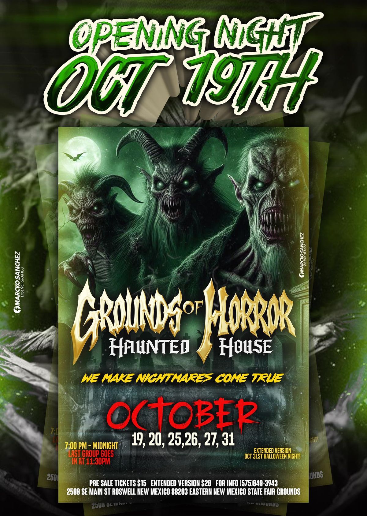 GROUNDS OF HORROR HAUNTED HOUSE OPENING NIGHT