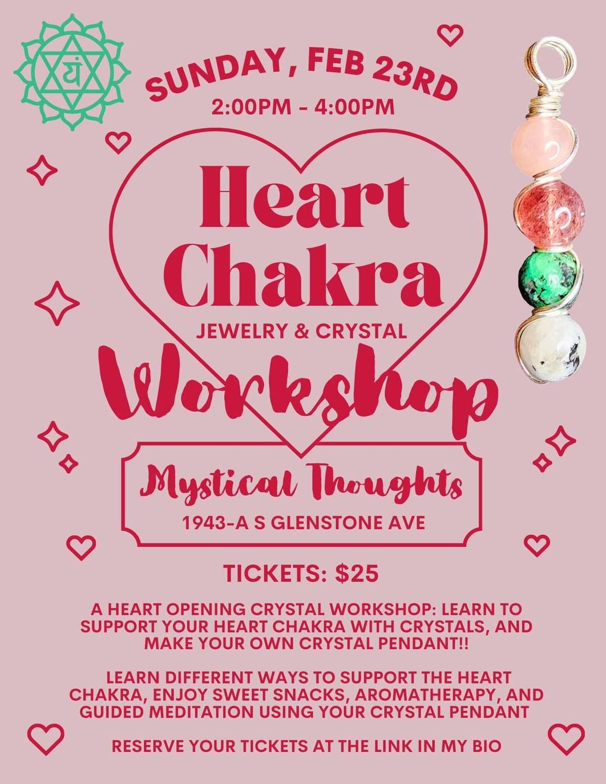 Heart Chakra Jewelry & Crystal Workshop