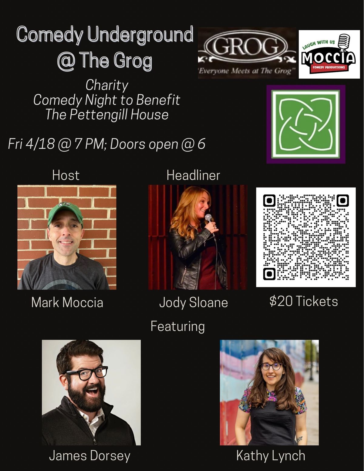 21+ Charity Comedy Night @ The Grog to benefit the Pettengill House!