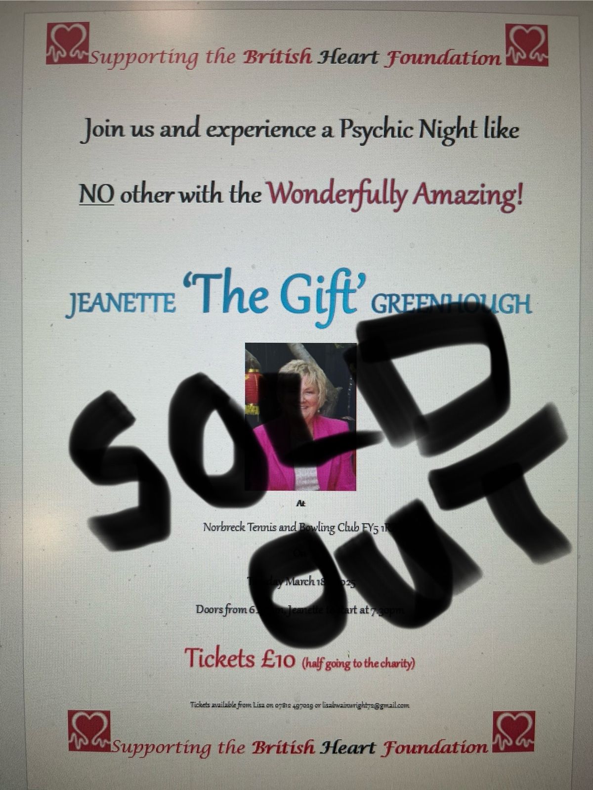 Psychic Night with the Amazing Jeanette Greenough !! 