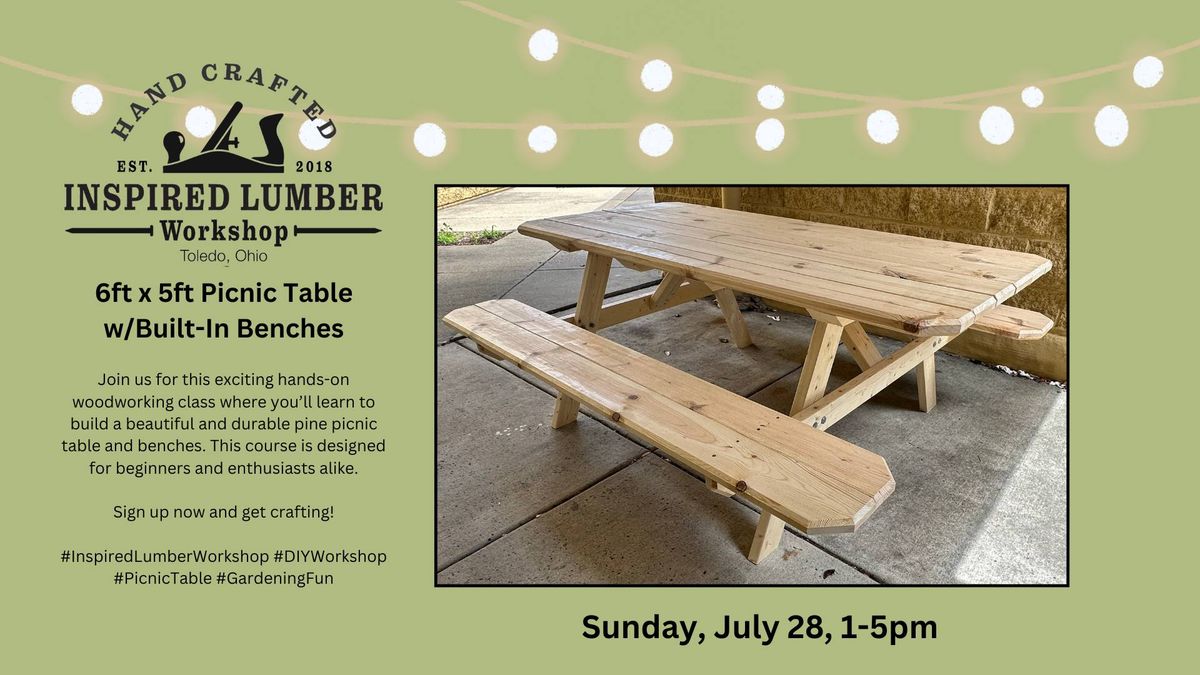 DIY Picnic Table w\/Benches