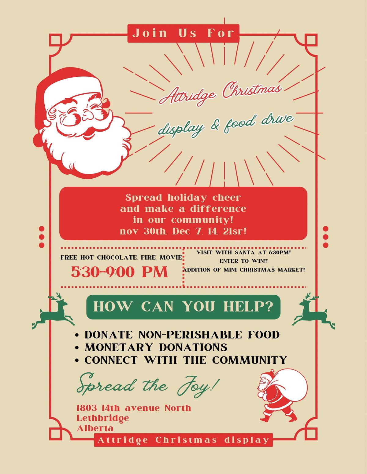 The Attridge Family Christmas Display & Food Drive