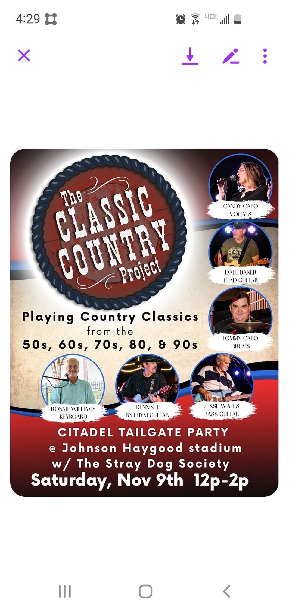 Classic Country Project at Johnson Haygood Stadium 