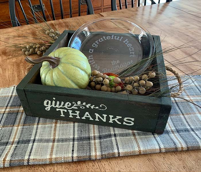 DIY GLASS ETCHING PIE DISH AND WOOD BOX WORKSHOP