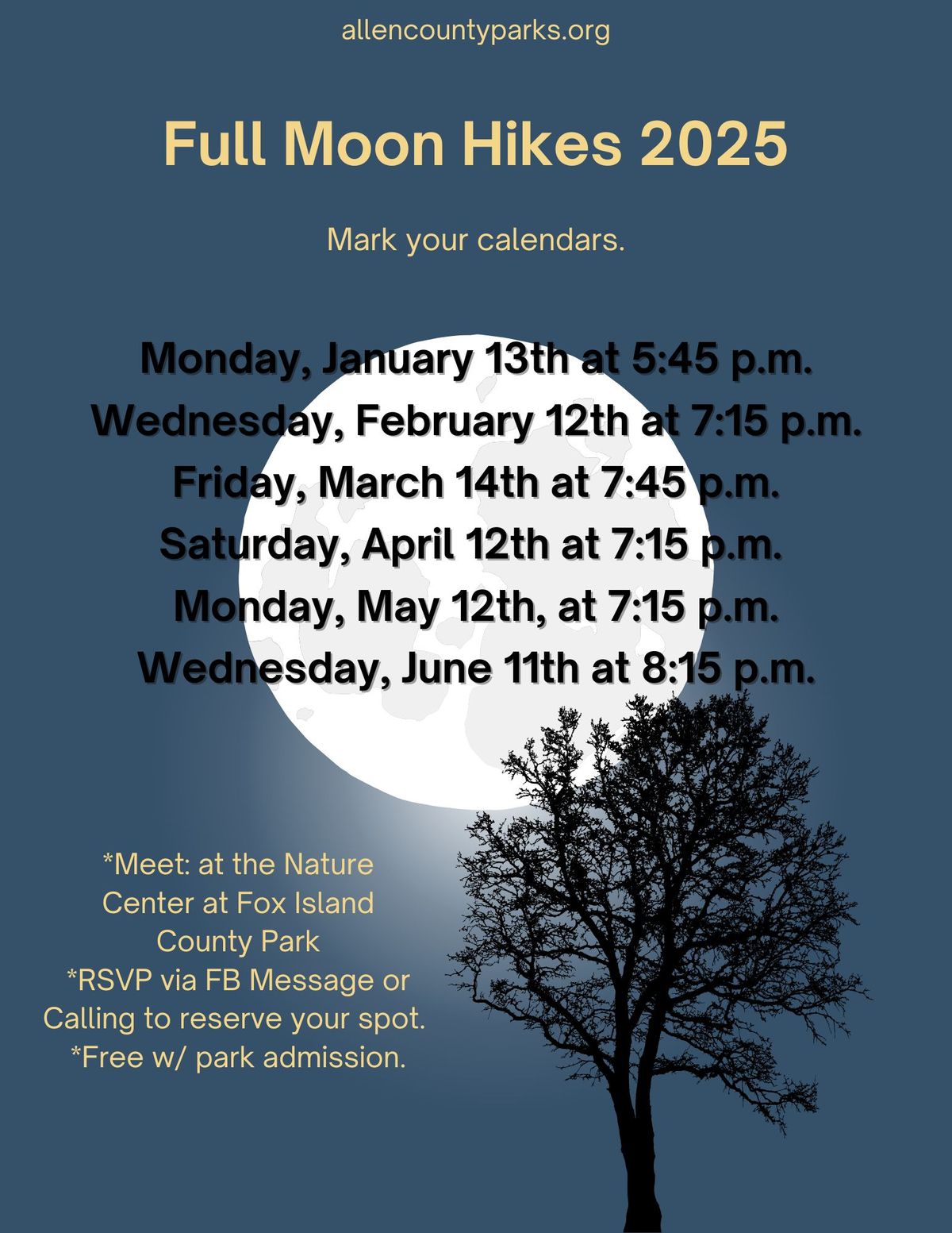 Upcoming Full Moon Hikes in 2025!