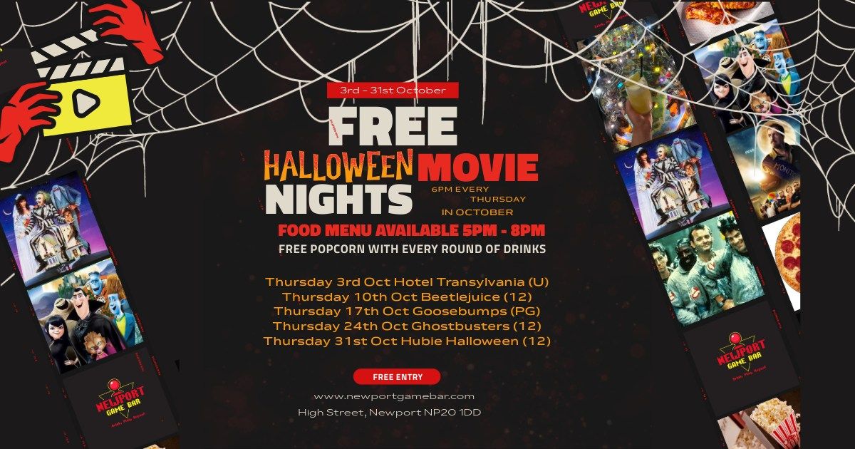 Halloween Movie Nights at Newport Game Bar!