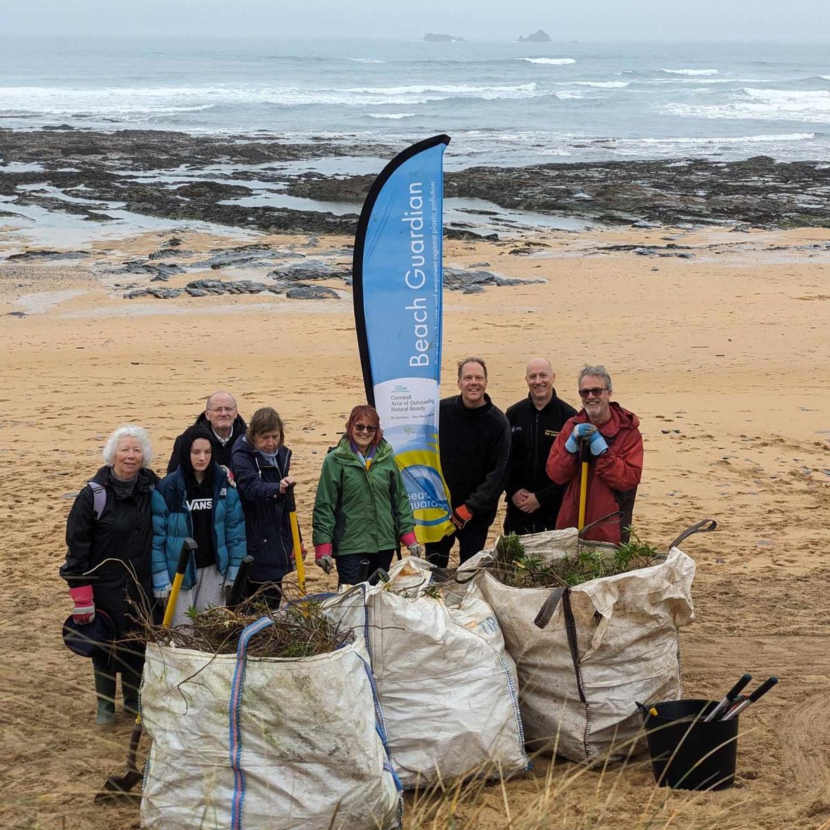 Beach Guardian Invasive Species Dune Work. Constantine Bay. 11th March. 10am