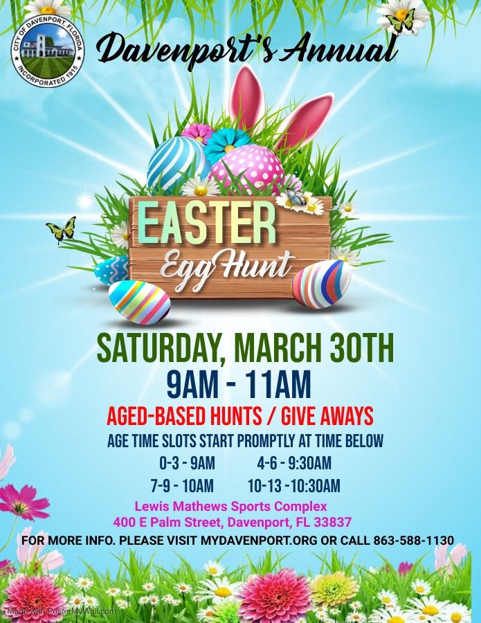 City of Davenports Annual Easter Egg Hunt 2024, Lewis W Mathews