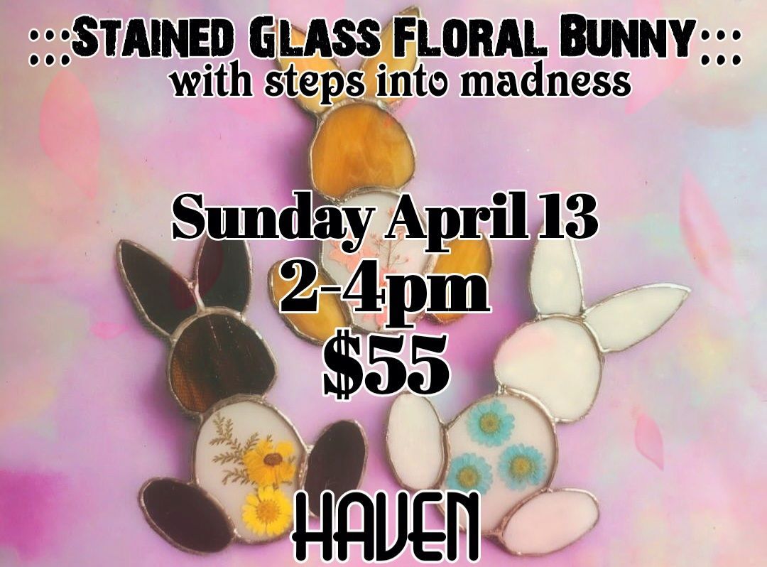 Bunny w\/ flowers Stained Glass 