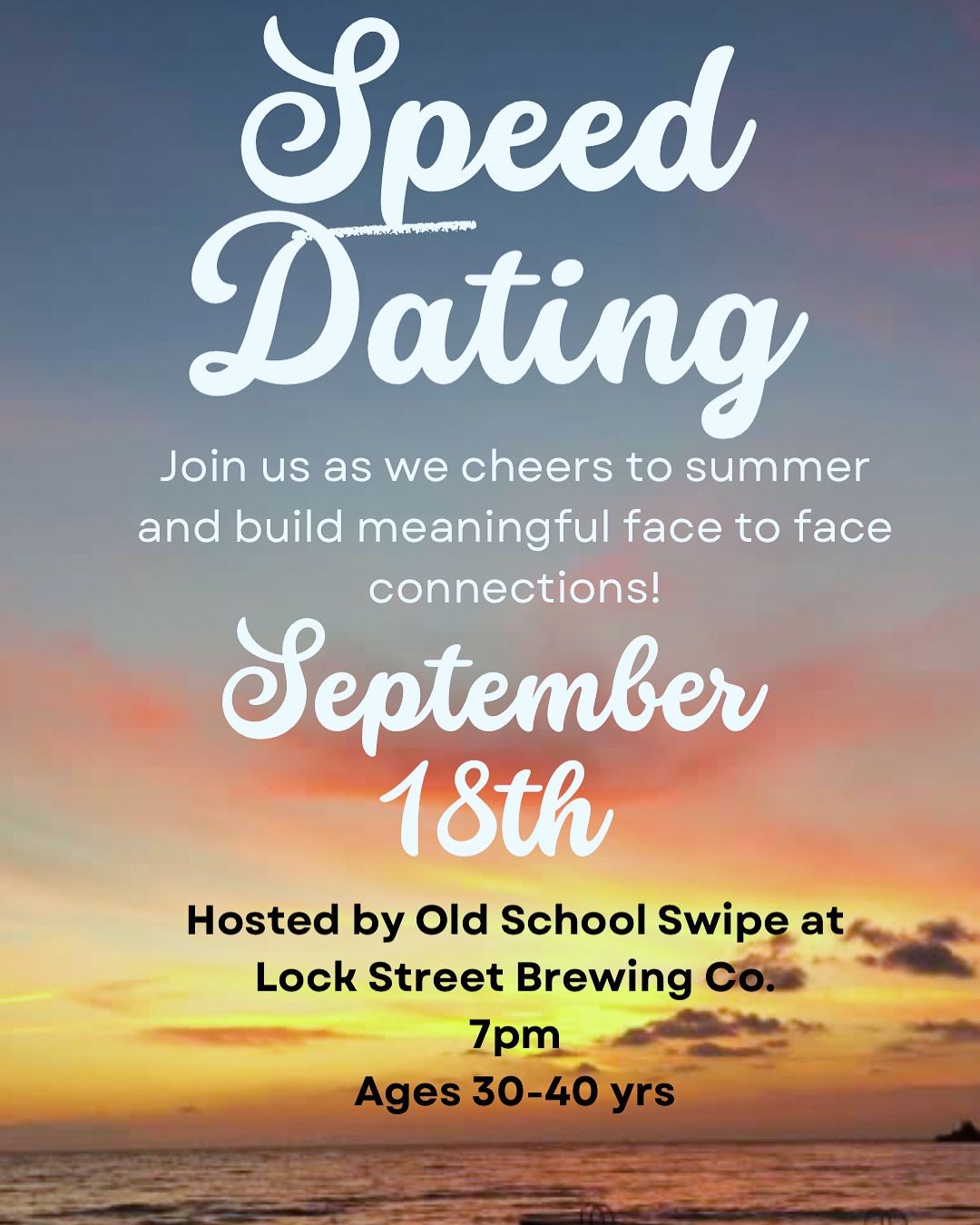 Niagara Speed Dating, Ages 30-40yrs