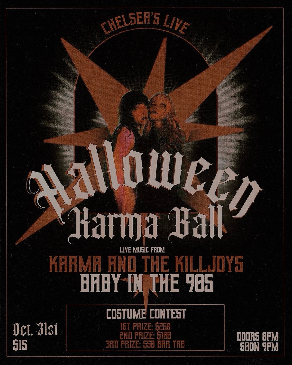 Halloween Karma Ball with Karma and The Killjoys and Baby in the 90s at Chelsea's Live