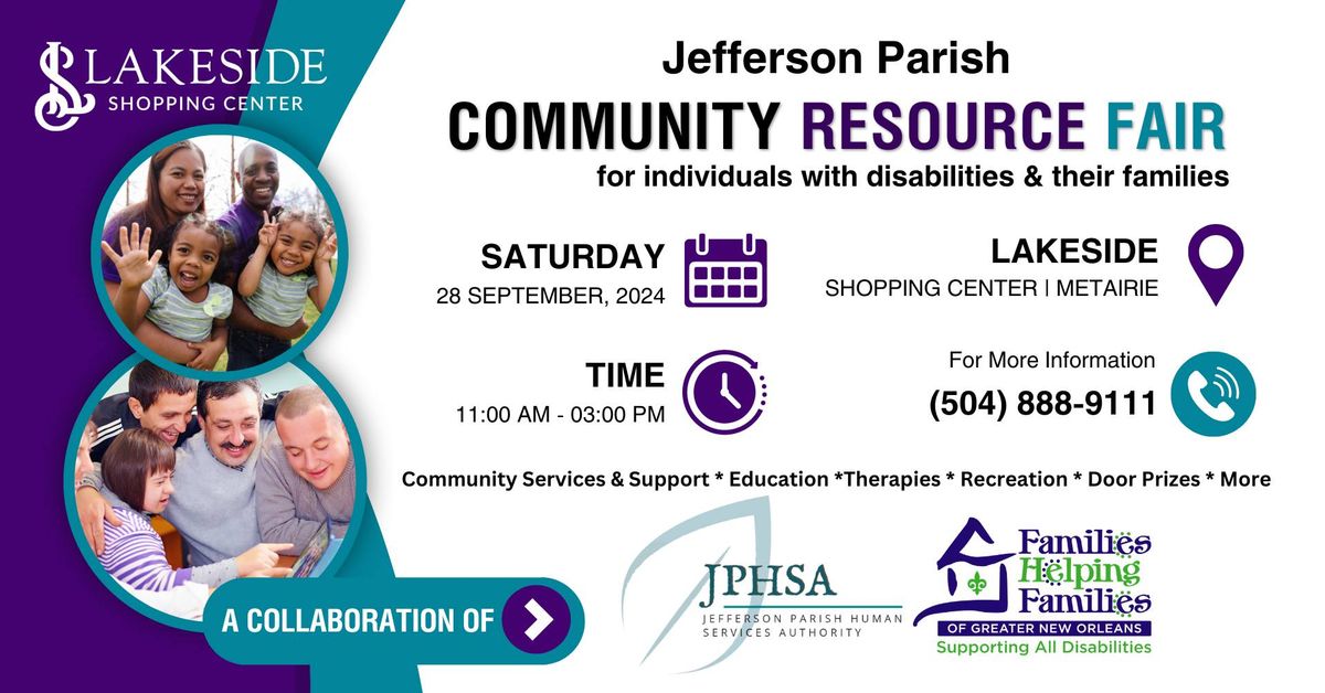 Jefferson Parish Community Resource Fair for individuals with disabilities & their families