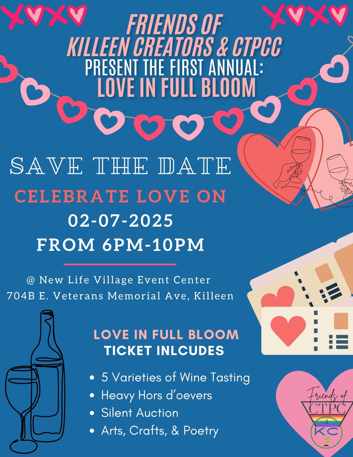 \ud83d\udc97 Love In Full Bloom! \ud83c\udf38    Wine Tasting Fundraiser!