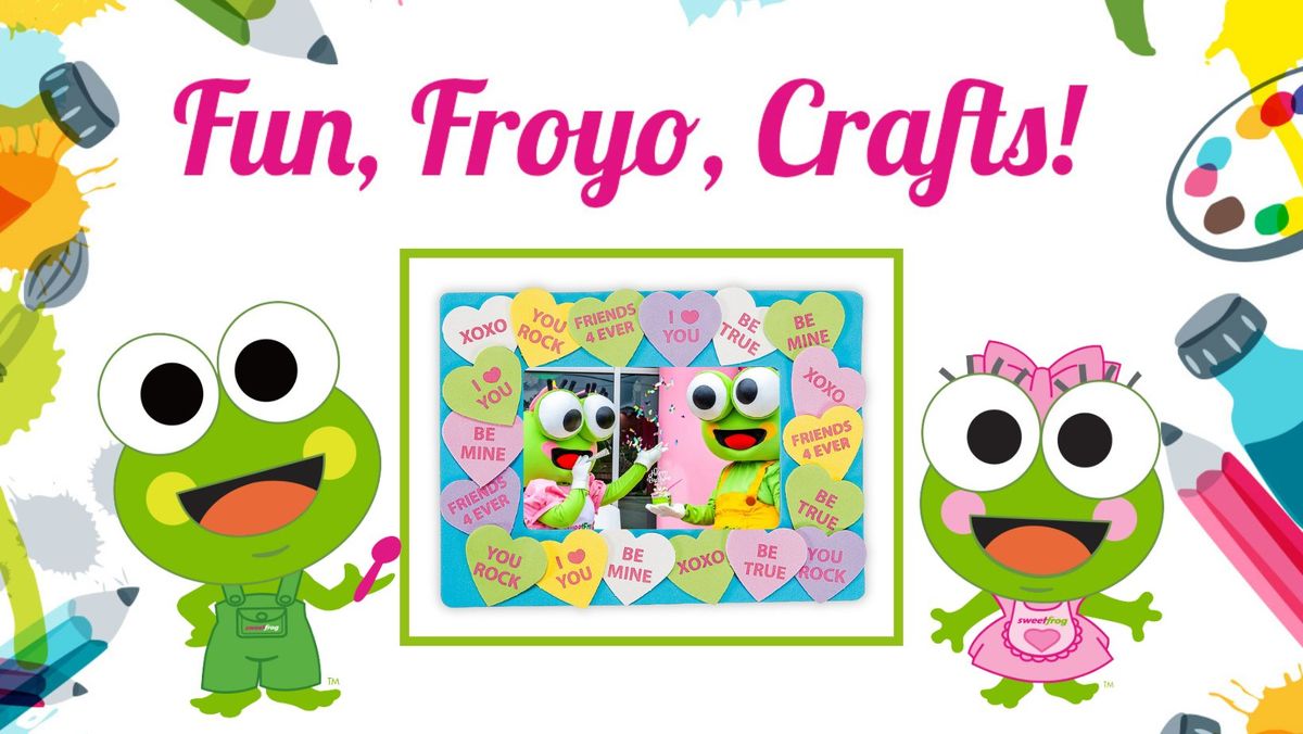 Conversation Hearts Picture Frame Craft at sweetFrog Catonsville