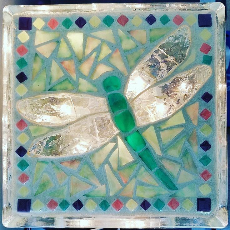 Dragonfly Glass Mosaic Cube