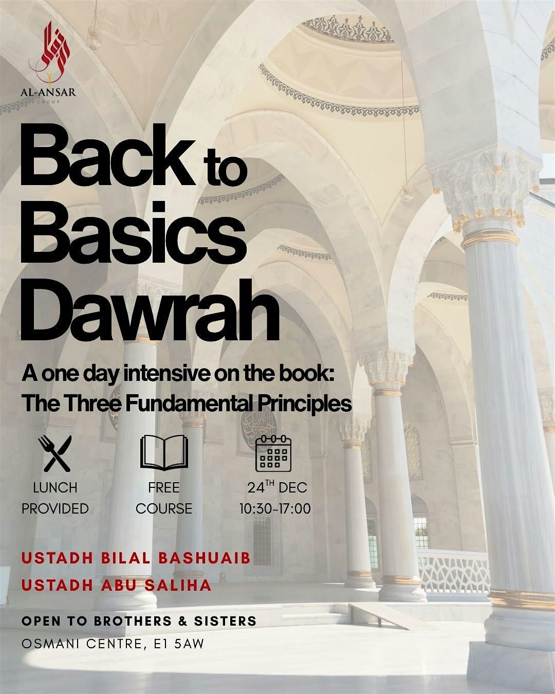 FREE Back to Basics Dawrah- EAST LONDON