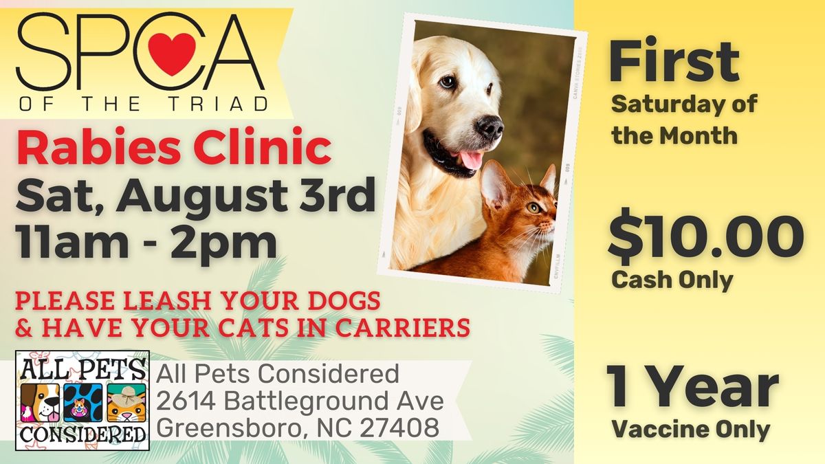 SPCA Rabies Clinic at All Pets Considered