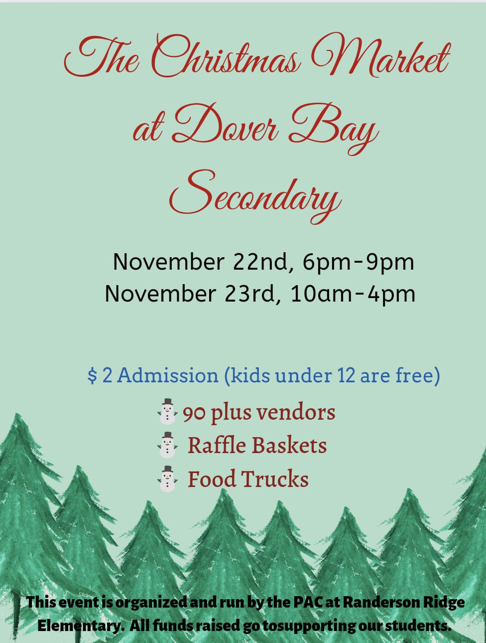 The Christmas Market at Dover Bay Seconday