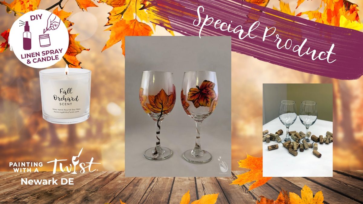 Paint & Sip - Happy Hour: Fall Leaves Glassware Set