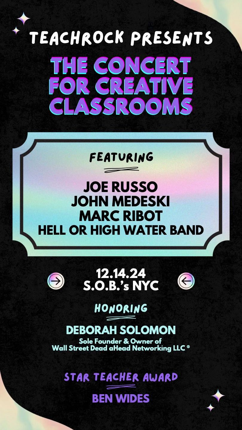 Joe Russo, John Medeski, Marc Ribot & More at TeachRock Concert for Creative Classrooms!