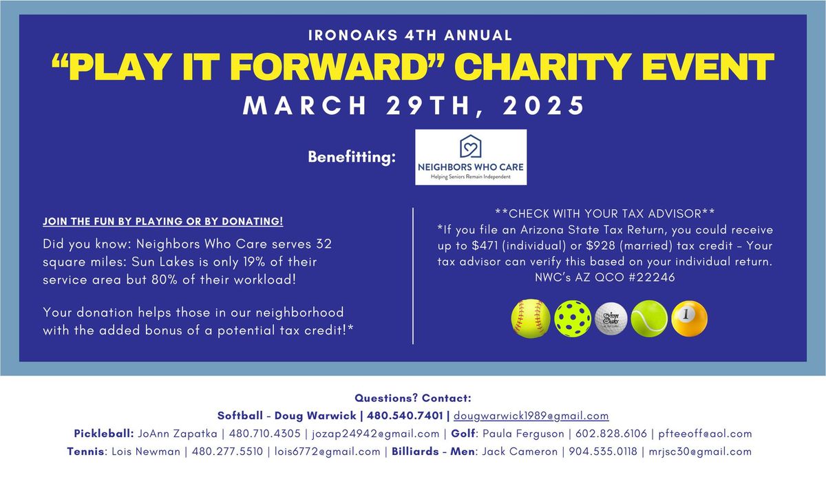 Play it Forward Charity Event