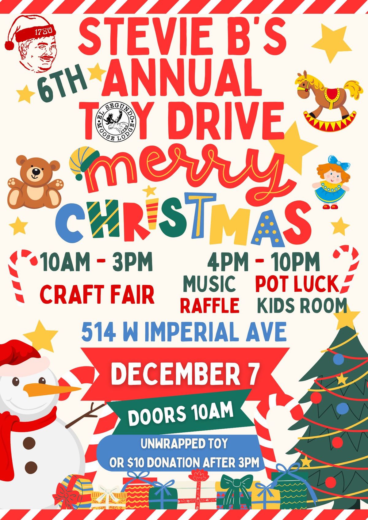 Stevie B's 6th Annual Toy Drive: 12\/07\/24