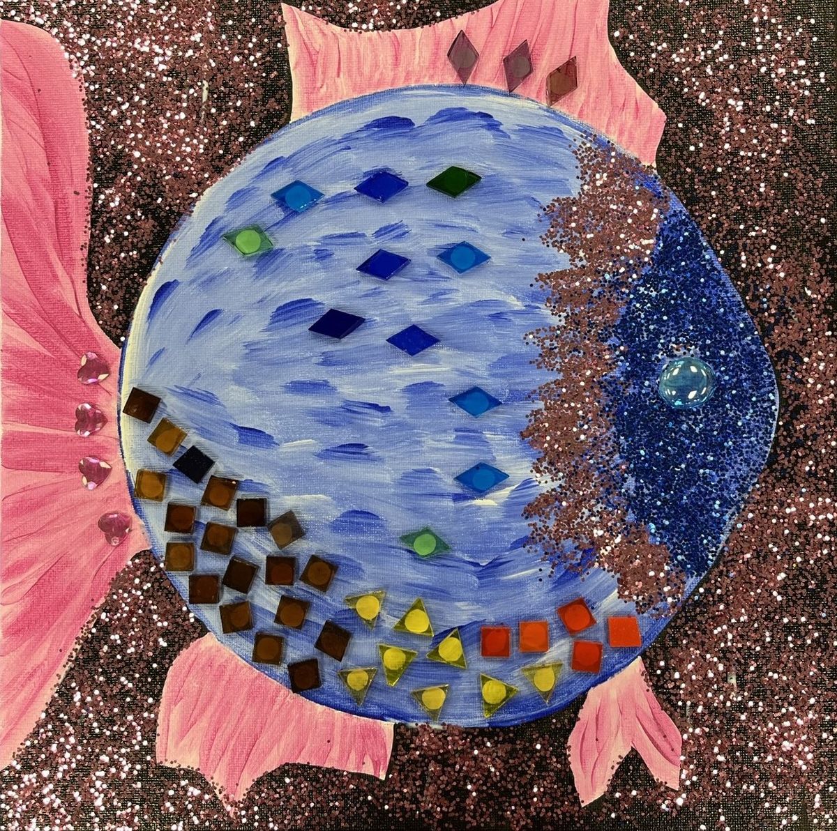 Glitz & Glam Fish-12x12 ($25)